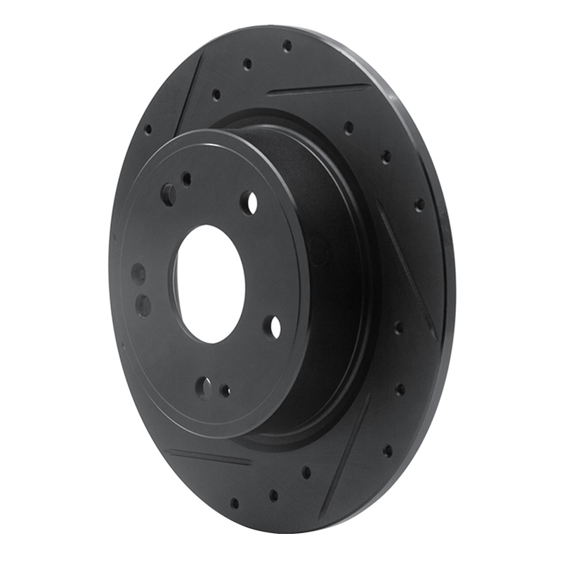 Honda Accord Brake Rotor (1) - Rear Left - R1 Concepts - Drilled & Slotted - Black - `16-`25